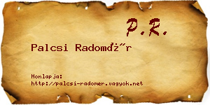 Palcsi Radomér névjegykártya